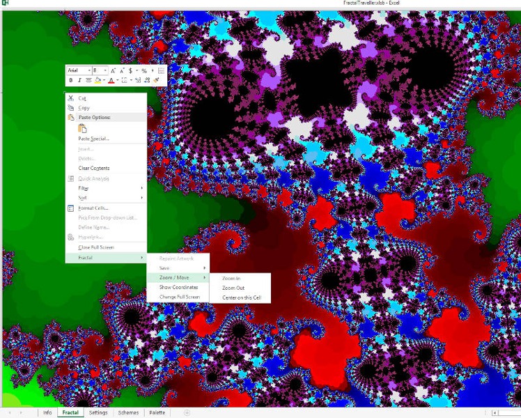 Generate Fractal Images using Microsoft Excel